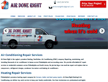 Tablet Screenshot of airdoneright-hvac.com
